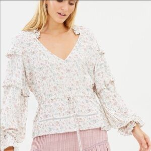 Stevie May Light Jolie Fleur Floral Top Size S